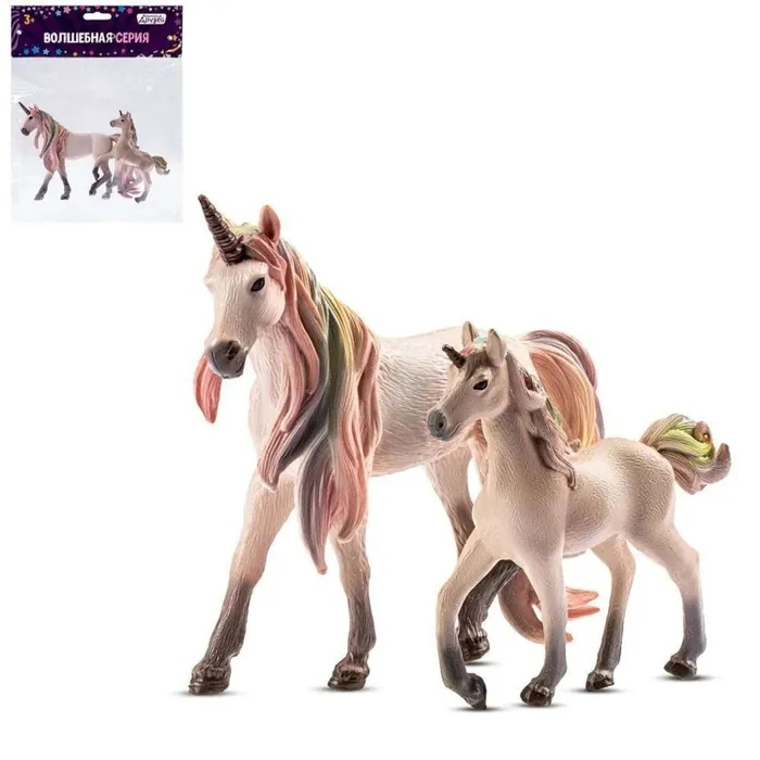 Единорог и жеребенок розовый в/п - фото 1