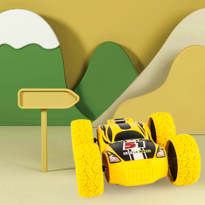 Машина инерционная перевертыш желт. - фото 1