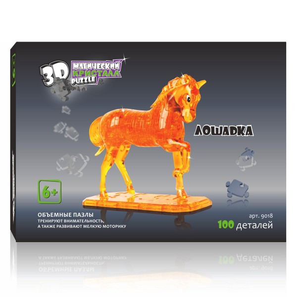 Пазл 3D с подсветкой Лошадка 100дет - фото 1