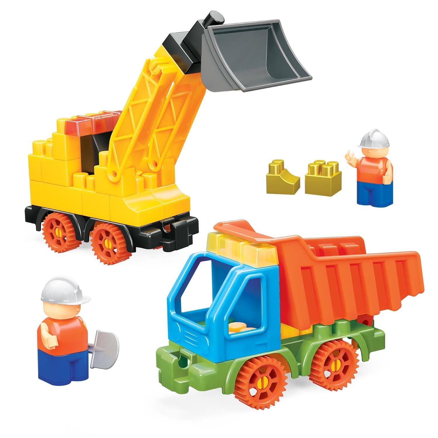 Конструктор блочный Погрузчик и грузовик+кинетический песок Bauer - фото 1