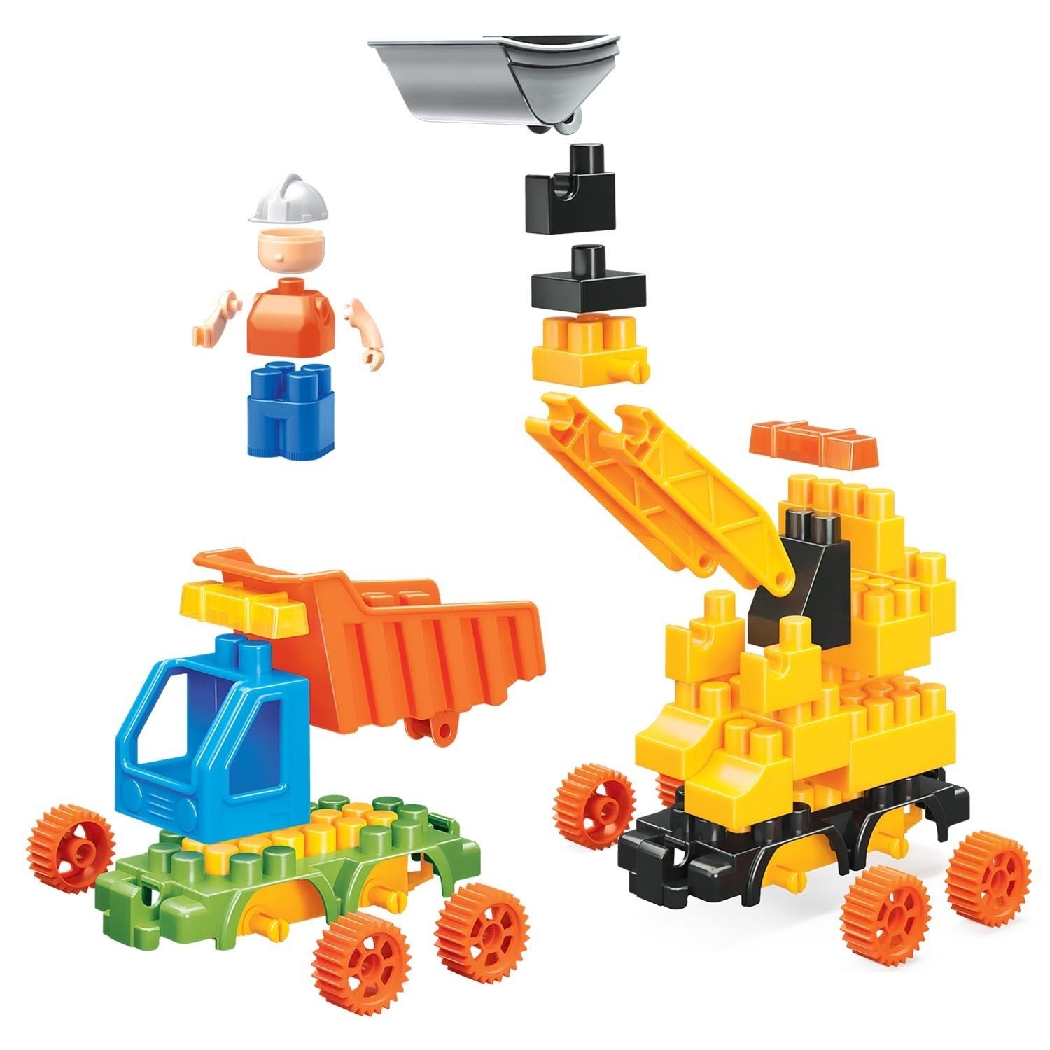 Конструктор блочный Погрузчик и грузовик+кинетический песок Bauer - миниатюра 3