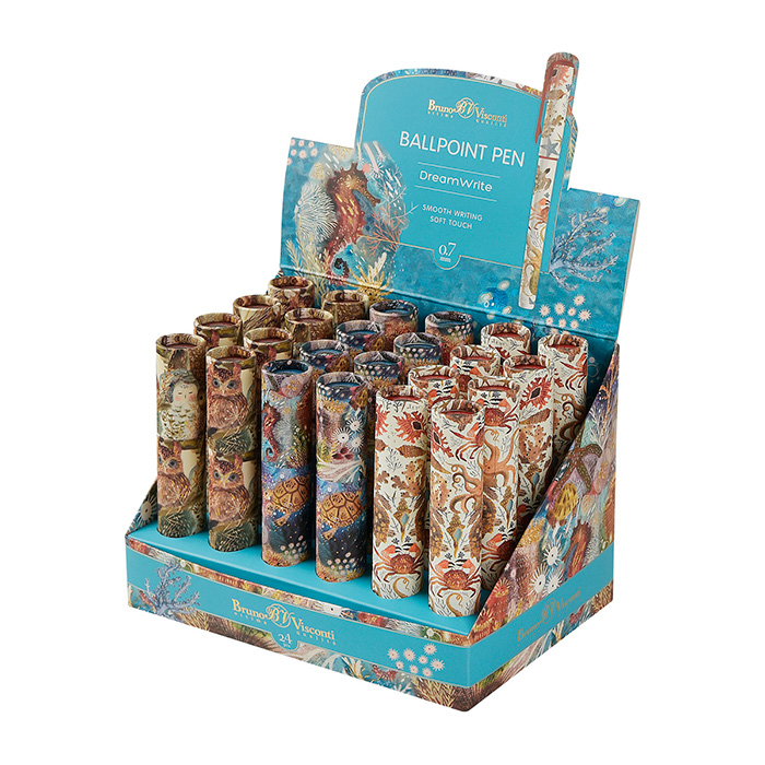 Ручка шариковая синяя 0,7мм DreamWrite Fauna BrunoVisconti (24) - фото 1