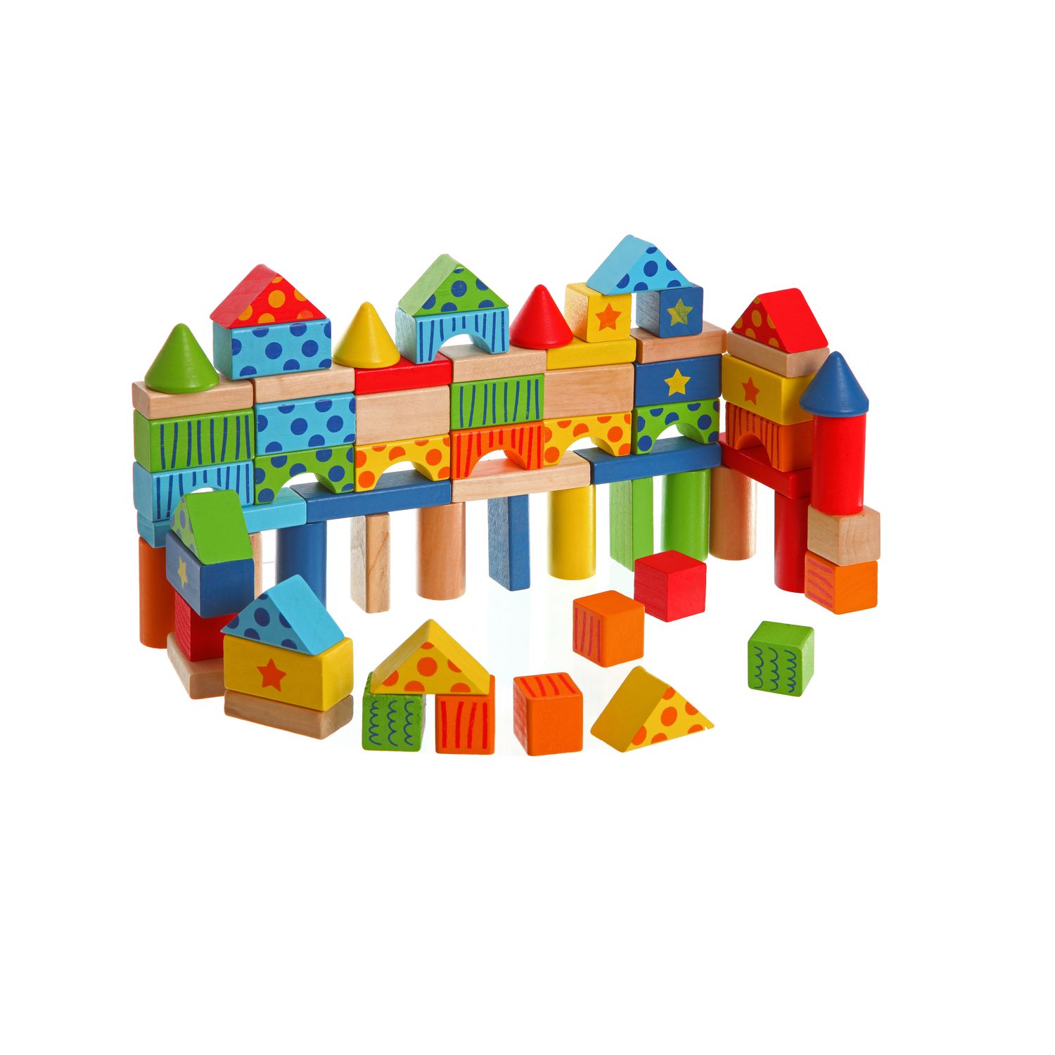 Кубики деревянные Конструктор в ведре 80 дет. Bondibon ВВ1087/ТКВ349 - миниатюра 2