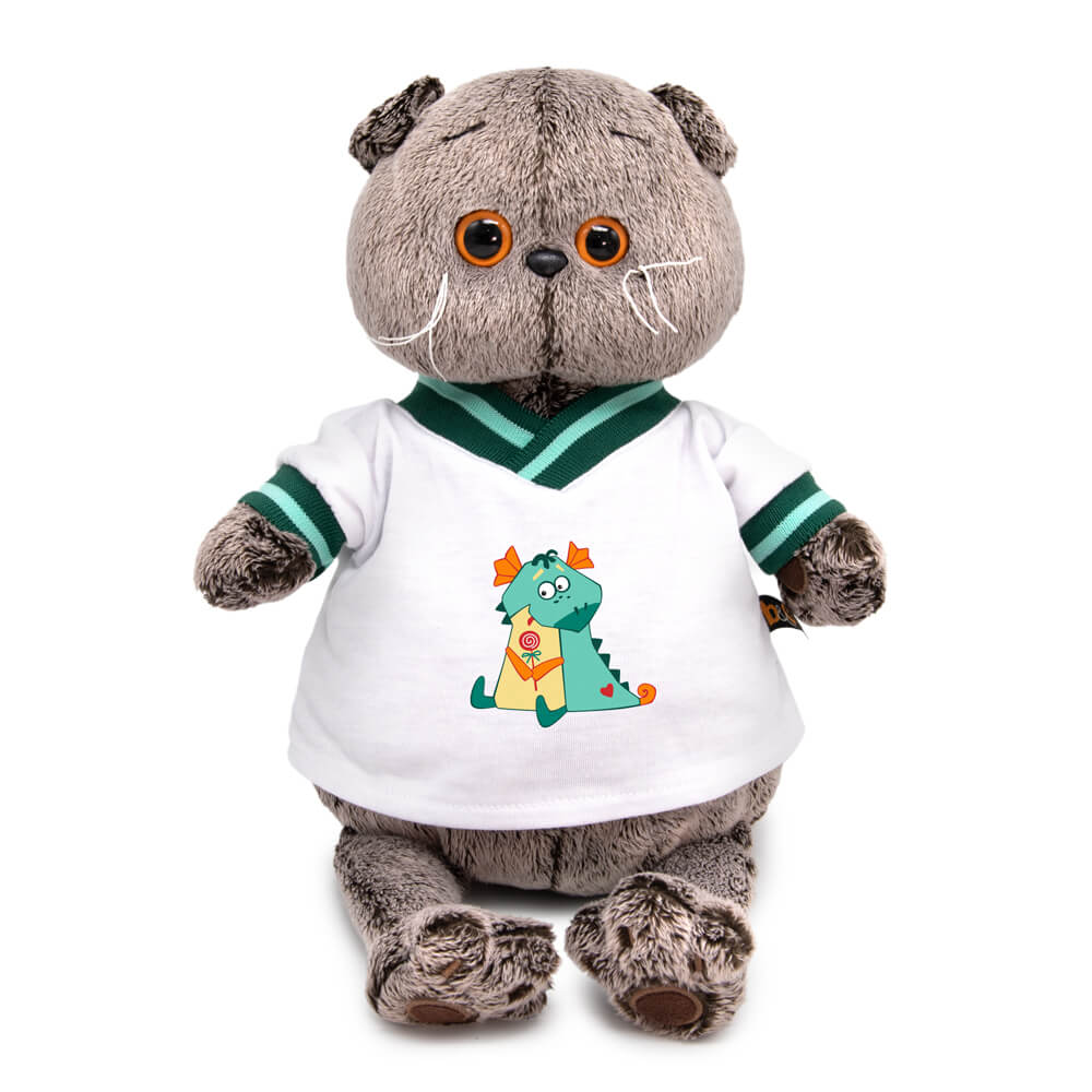 Мягкая игрушка Басик в футболке с дракончиком - фото 1