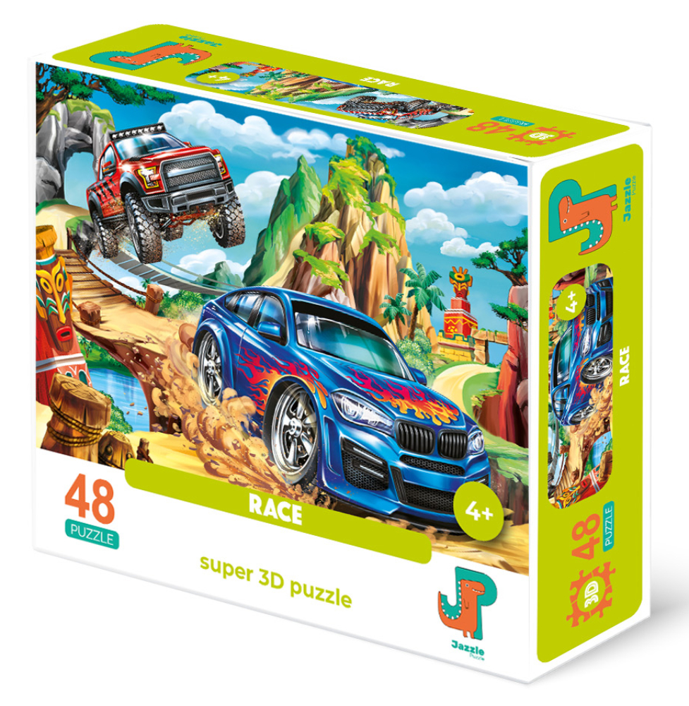 Пазл 3D Гонки 48дет. - фото 1
