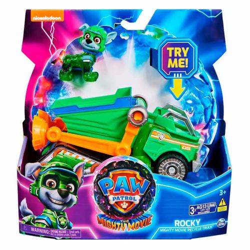 Щенячий патруль Машина с фигуркой Рокки свет, звук 18см - фото 1