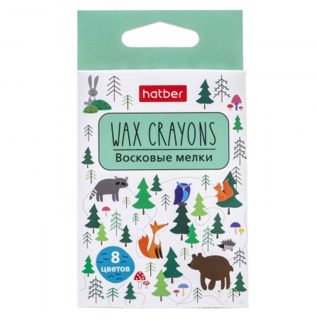 Мелки восковые 8цв. Hatber - фото 1