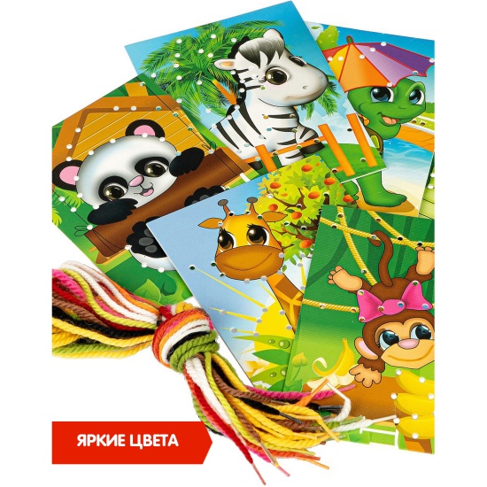Настольная игра Шнуровка Зоопарк Bondibon - миниатюра 2