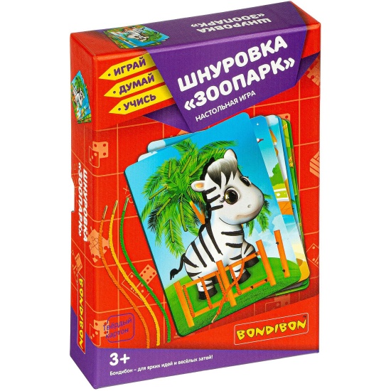 Настольная игра Шнуровка Зоопарк Bondibon - миниатюра 6