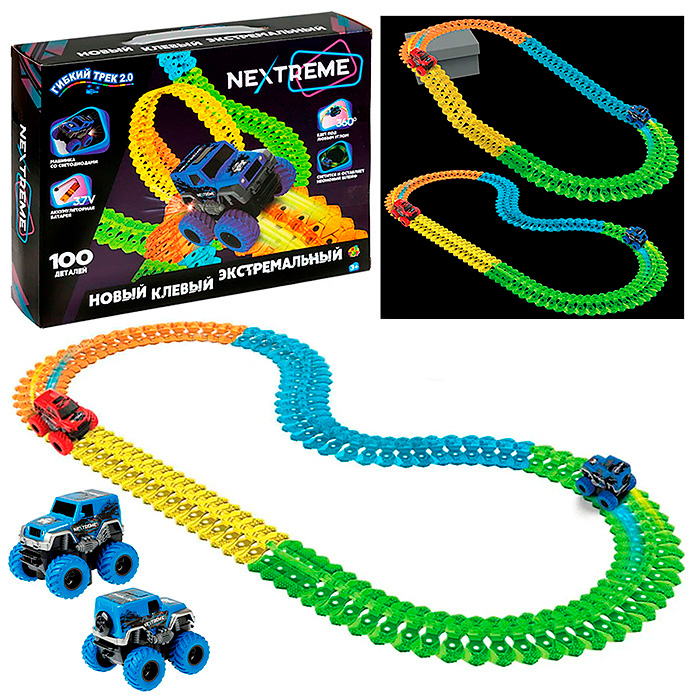 Гибкий трек с машинкой син. NEXTREME 100д. - миниатюра 2