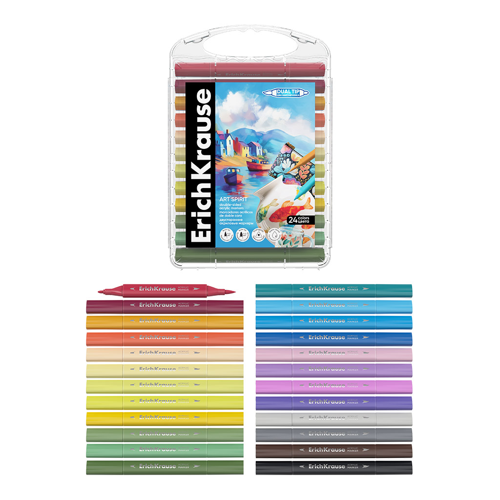 Маркеры акриловые 24цв двусторонние EK - фото 1