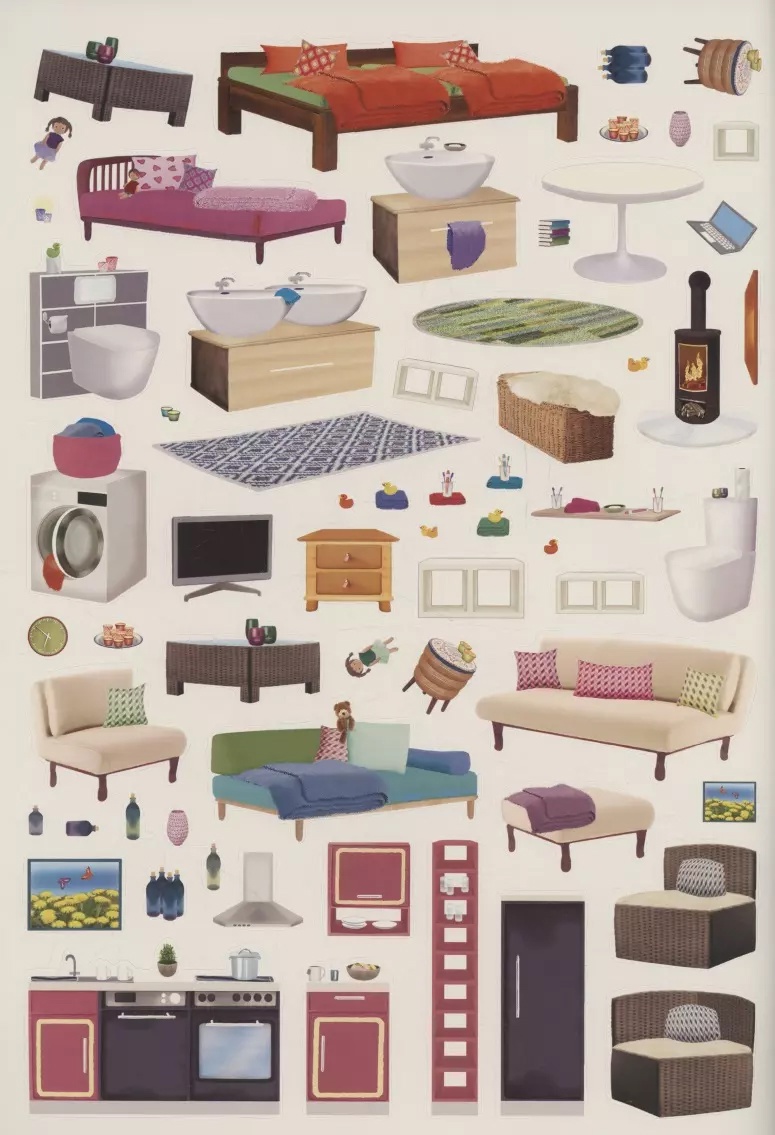 Книга с наклейками 500 наклеек Мой большой дом наклеек Робинс - миниатюра 3