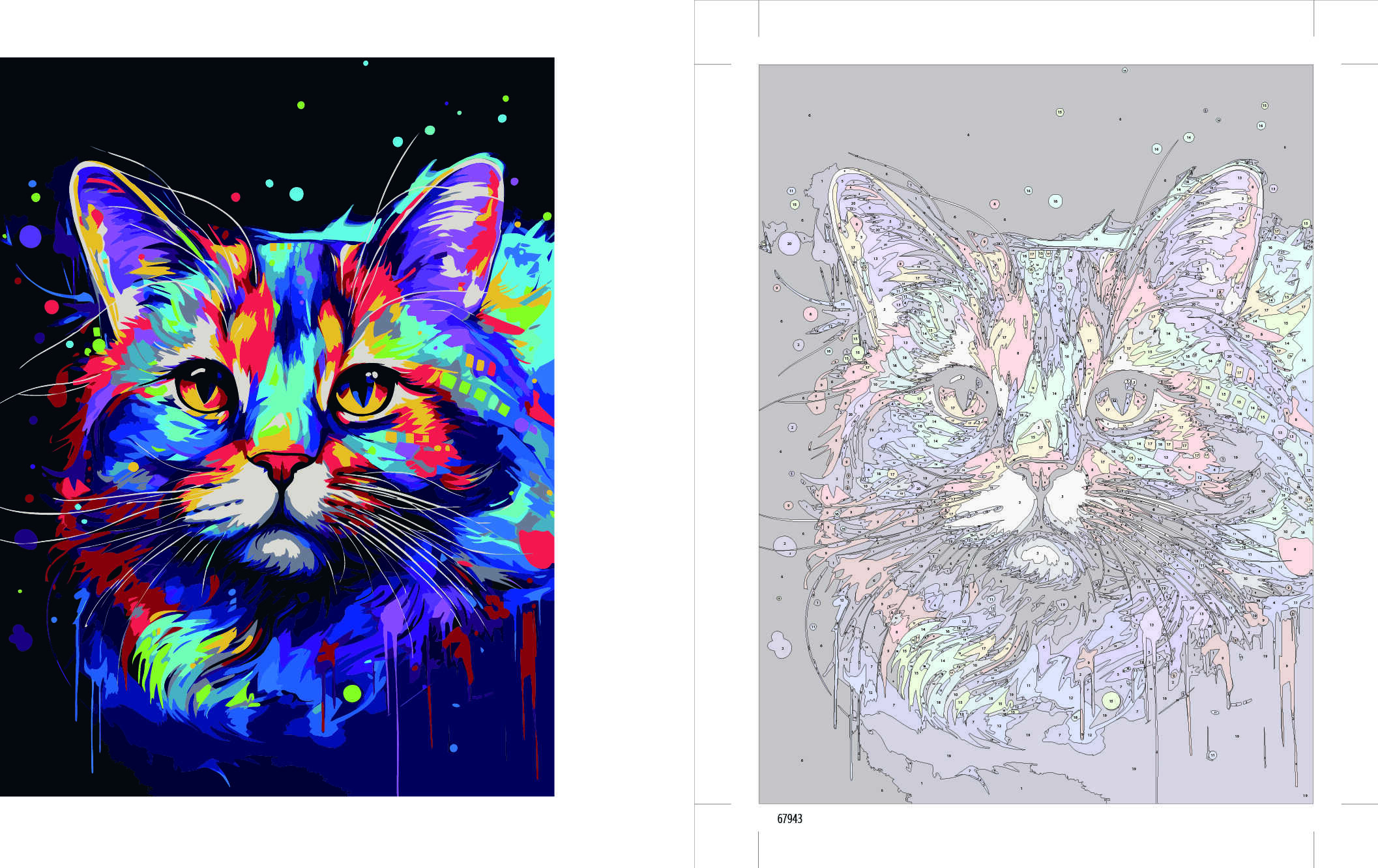 Картина по номерам 30*40 Радужный кот Феникс - миниатюра 2