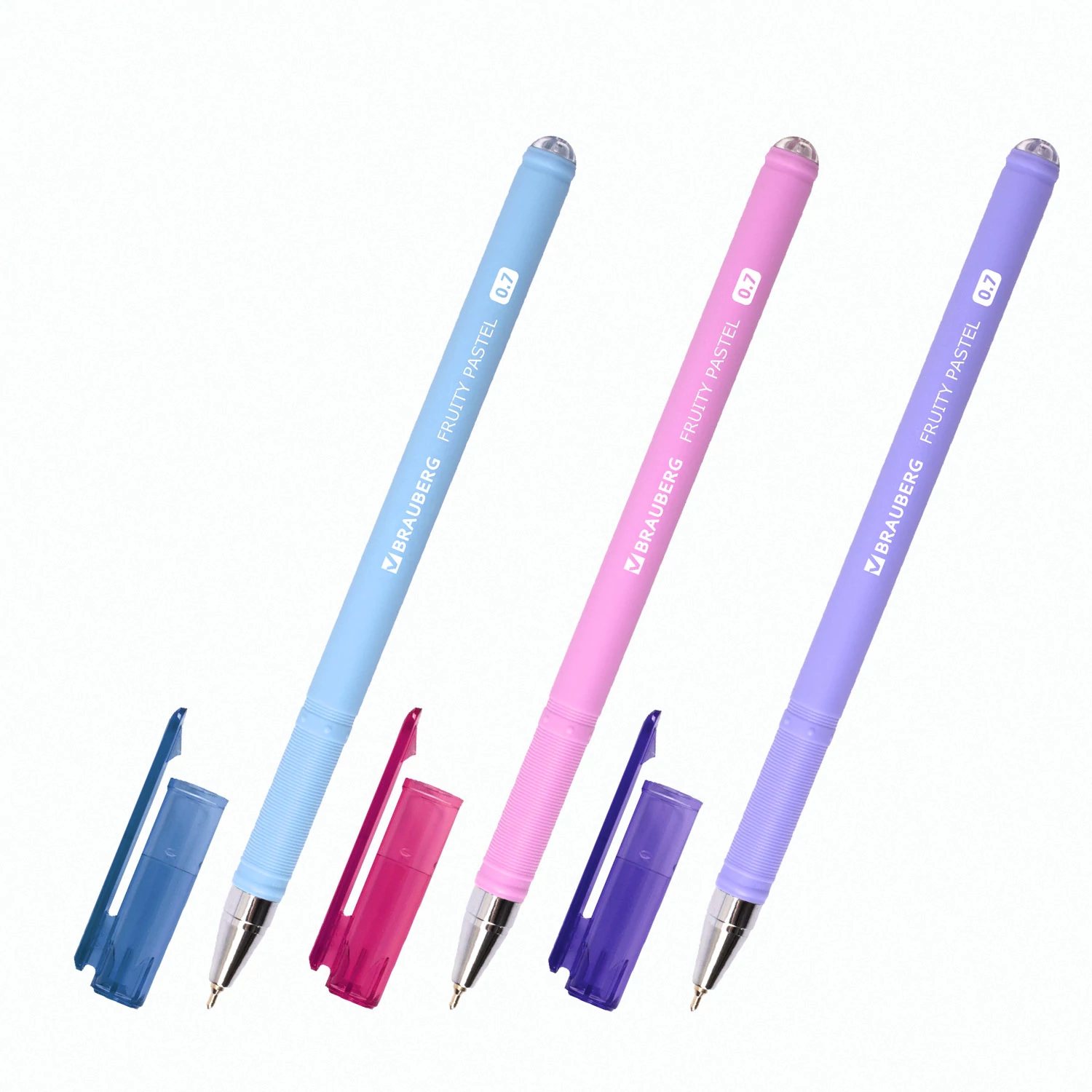 Ручка шариковая синяя 0,7мм FRUITY Pastel BRAUBERG (12)