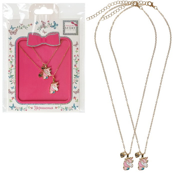 Украшение Цепочка с подвеской Единорожки 2шт Lukky - фото 1