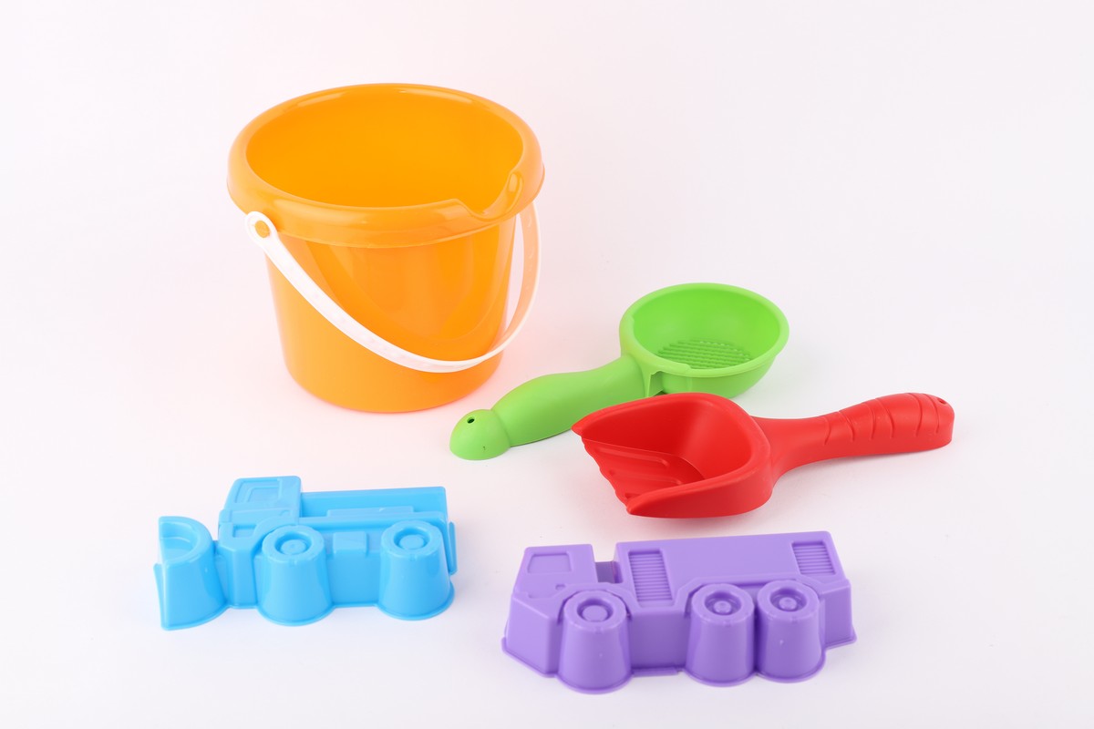 Набор для песка №55 (ведро малое,совок,сито, 2 форм) - фото 1