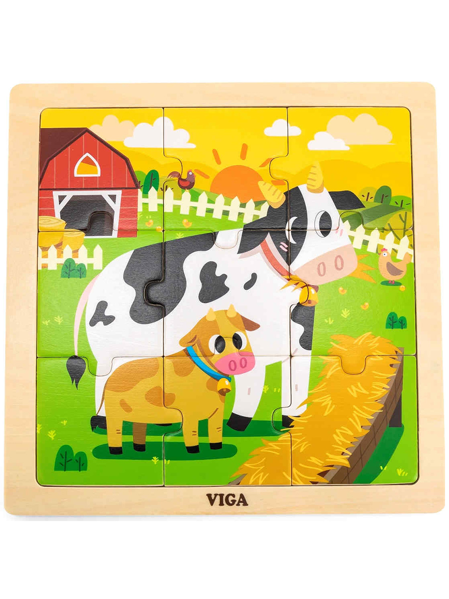 Пазл деревянный Корова 9дет. VIGA