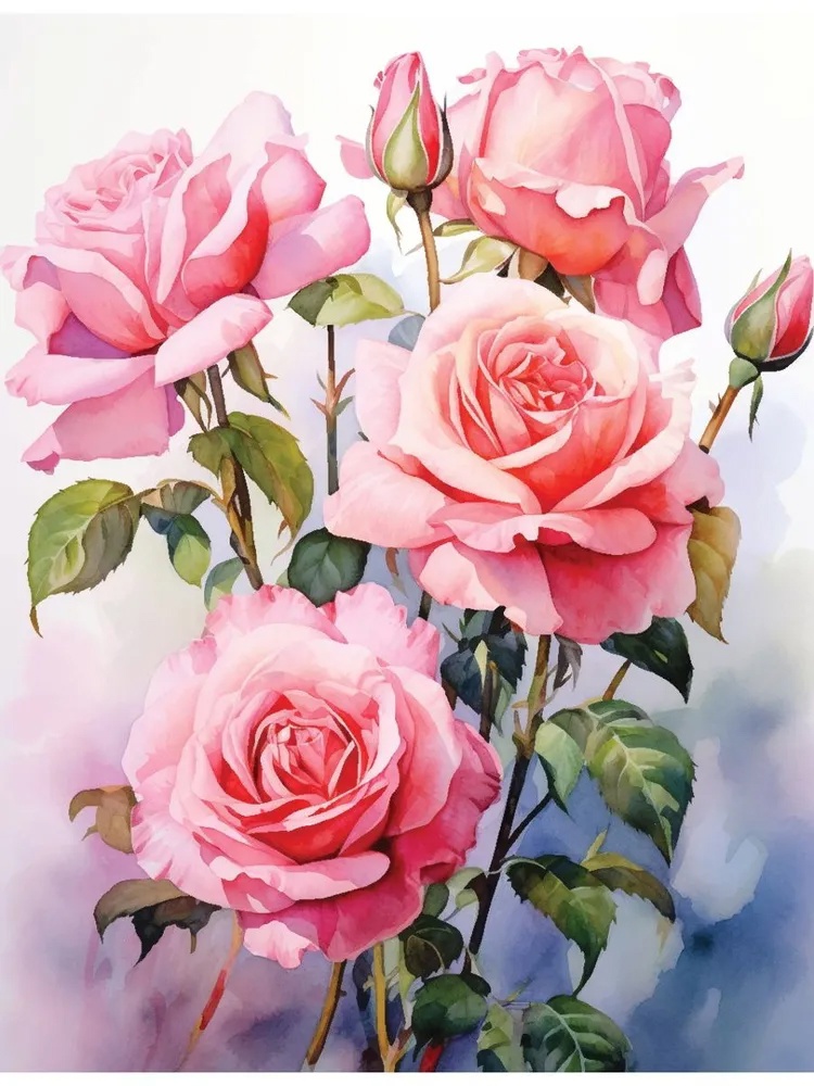 Картина по номерам 40*50 Розовые розы - фото 1