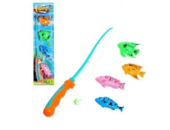 Рыбалка удочка + 4 рыбки - фото 1