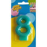 Свеча цифра "8" блестящая 7,6см - фото 1