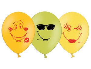 Набор шаров разноцв. 5шт. Улыбка 30см. - фото 1