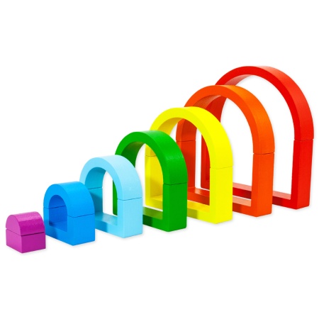 Пирамидка деревянная Радуга 2шт. - фото 1