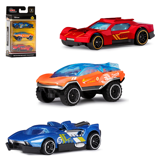 Машины металлические 3шт. в/к AUTODRIVE - фото 1