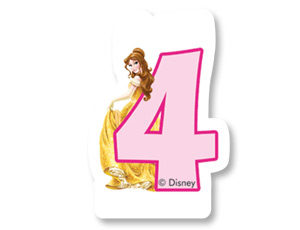 Свеча цифра "4" 6см Принцессы - фото 1