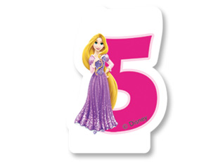 Свеча цифра "5" 6см Принцессы - фото 1