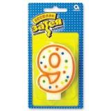 Свеча цифра "9" 7,6см - фото 1