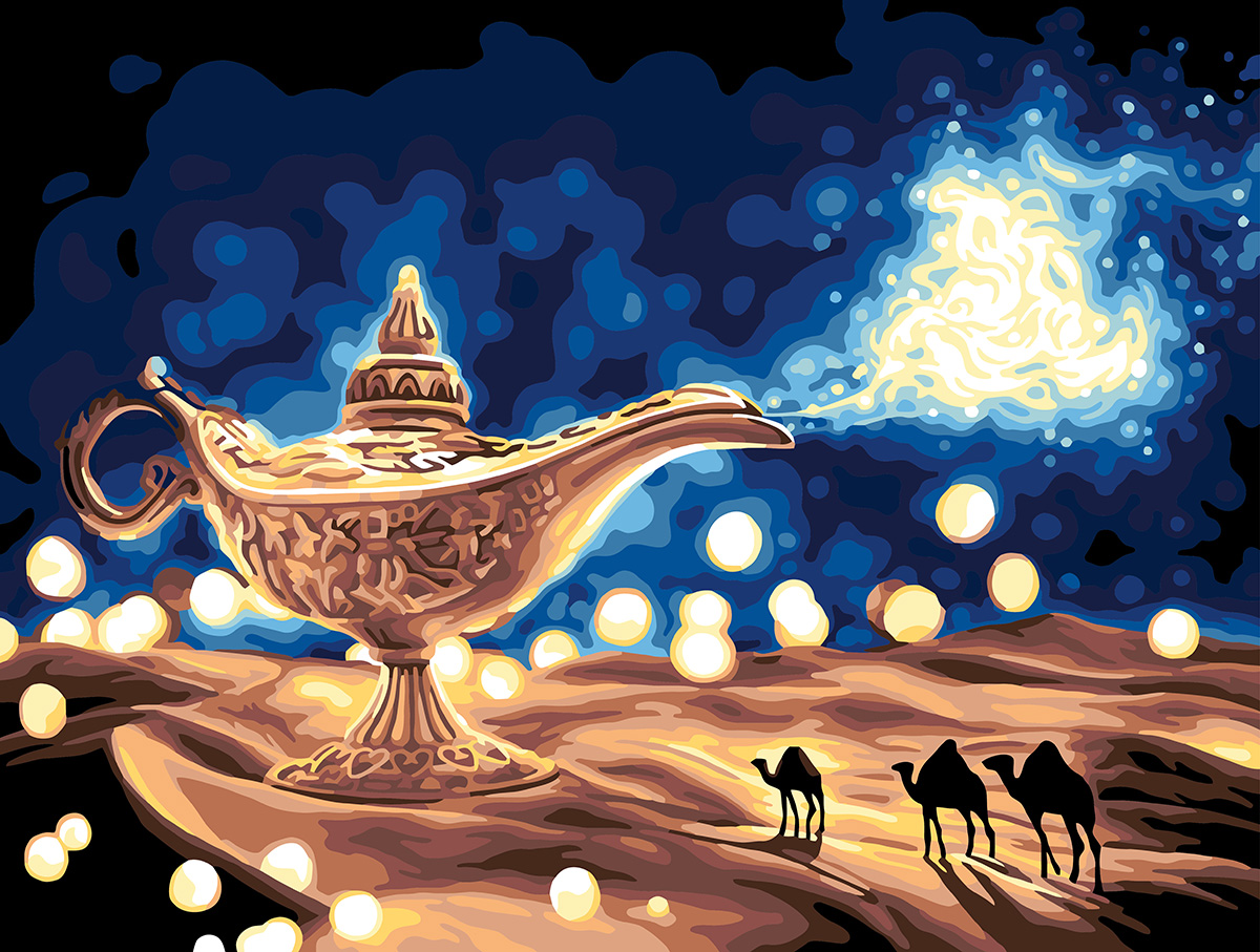 Картина по номерам 40*30 Волшебная лампа светодиод. ФРЕЯ - фото 1