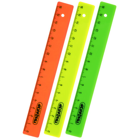 Линейка 16 см. пластик Пифагор - фото 1