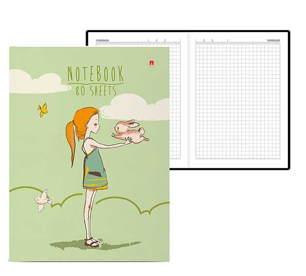 Блокнот А6 80л. Girl and rabbit Bruno Visconti - фото 1