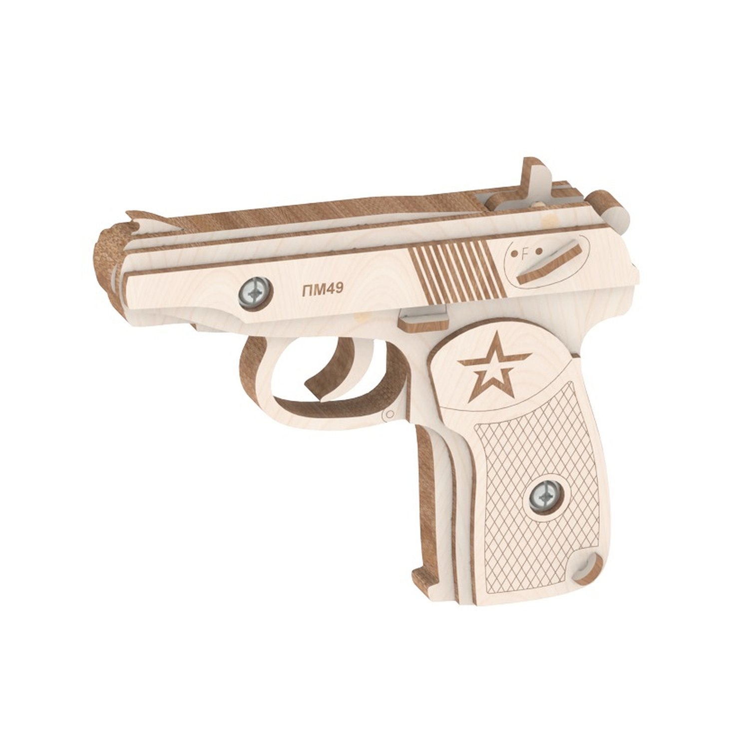 Конструктор деревянный 3D Пистолет Резинкострел Lemmo - миниатюра 2