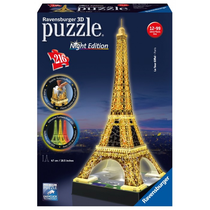Пазл 3D Ночная Эйфелева башня 216 дет. Ravensburger - фото 1