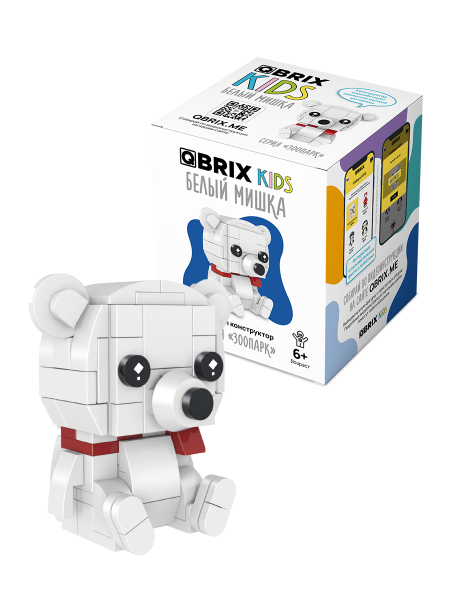 Конструктор QBRIX Белый мишка 98дет.
