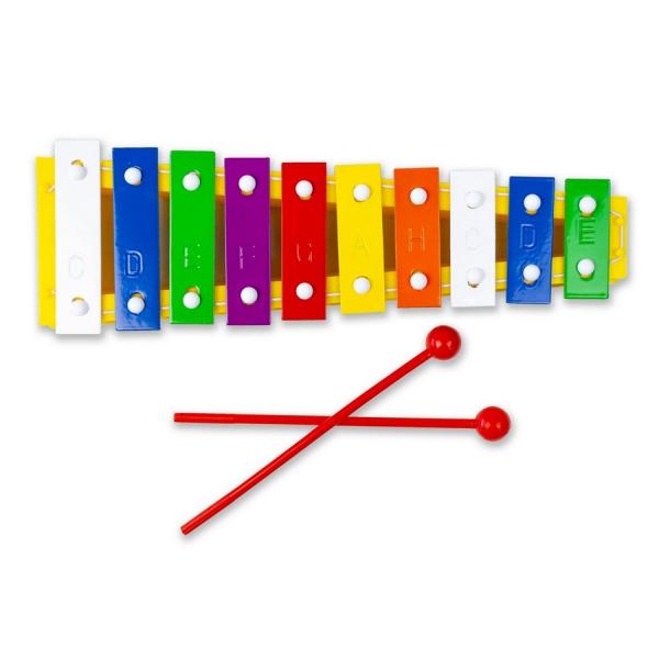 Металлофон 10 тонов жёлт. - фото 1