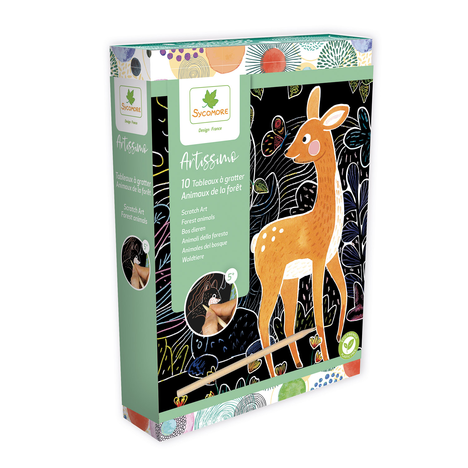 Гравюра - скретчинг цветная Лесные животные Sycomore - фото 1