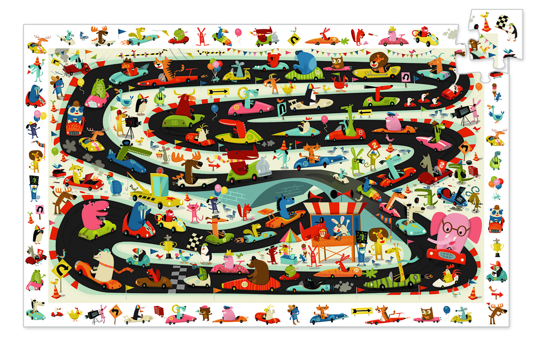 Пазл на наблюдательность Ралли 54 дет. DJECO - фото 1