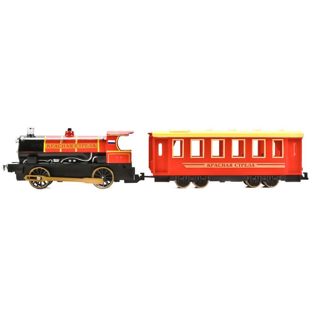 Модель мет. Паровоз с вагоном ТЕХНОПАРК - фото 1