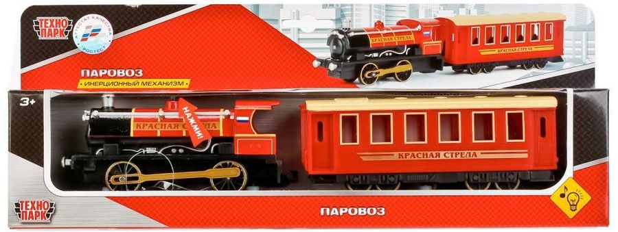 Модель мет. Паровоз с вагоном ТЕХНОПАРК - миниатюра 2