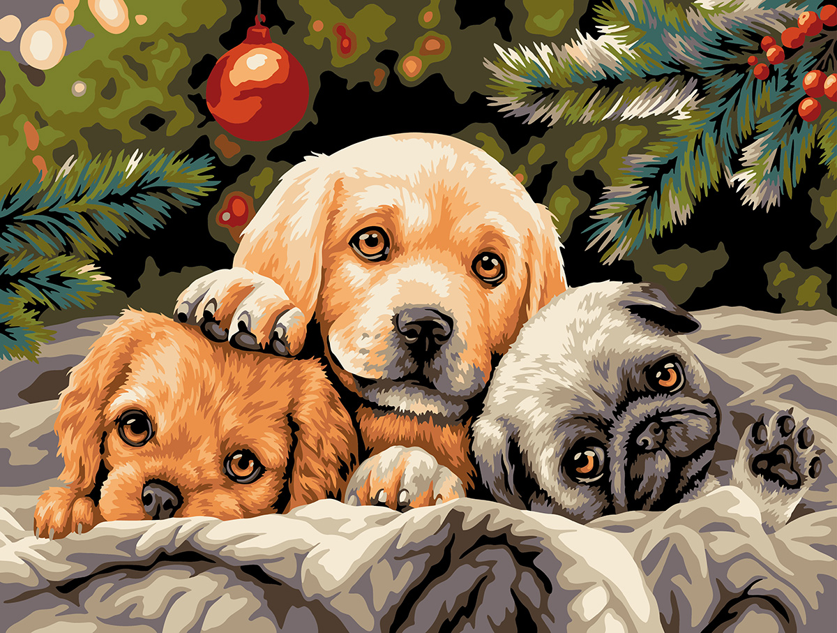 Картина по номерам 40*30 Сюрприз под елкой ФРЕЯ - фото 1