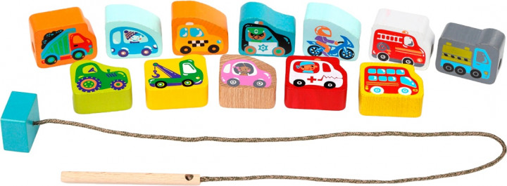 Шнуровка деревянная Машинки Cubika - миниатюра 3