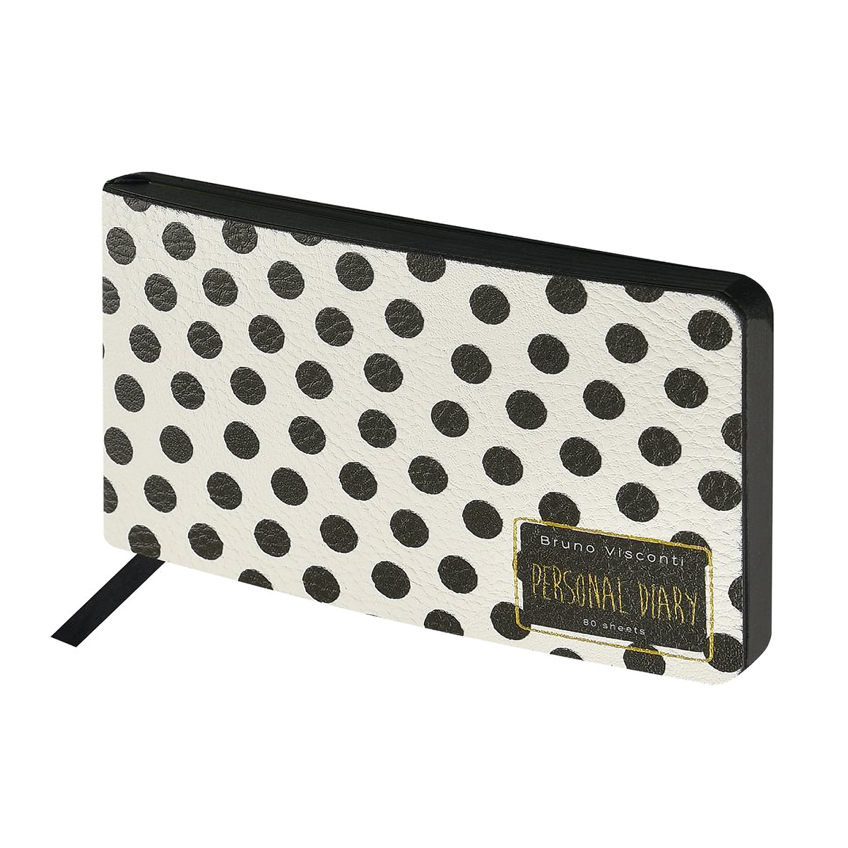 Еженедельник А6 80л недат. Black&White Горошек Bruno Visconti - фото 1