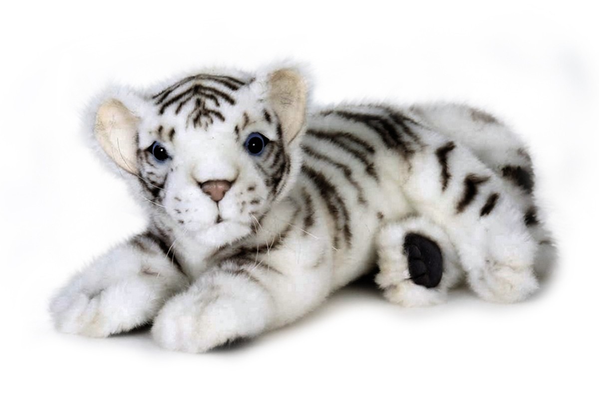 Мягкая игрушка Hansa Тигренок белый лежащий 26см. - фото 1