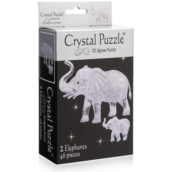 Пазл 3D Два слона 46д. CRYSTAL PUZZLE - миниатюра 2