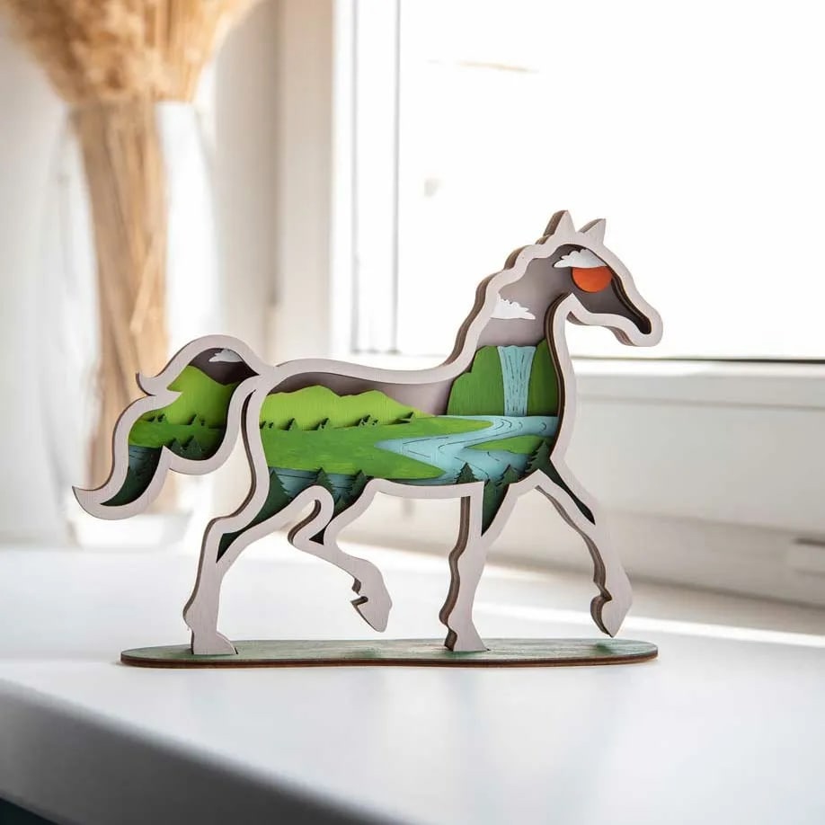 Роспись по дереву Лошадь серия Просторы Dobrika - миниатюра 2