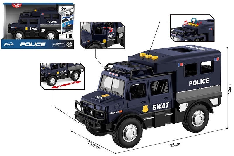 Машина Полицейская на бат. свет, звук - фото 1