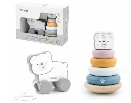 Пирамидка и каталка на веревке цвет пастель VIGA - фото 1