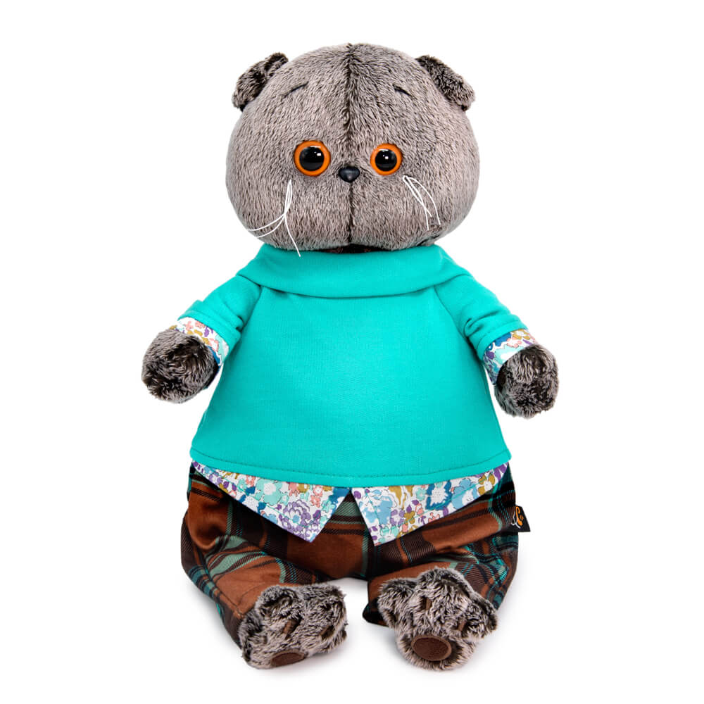 Мягкая игрушка Басик в штанах в клетку - фото 1